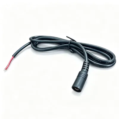 1M 20AWG Pure Copper DC 5.5x2.1mm Female Jack Power Cable Pre-Tinned Open End Wire