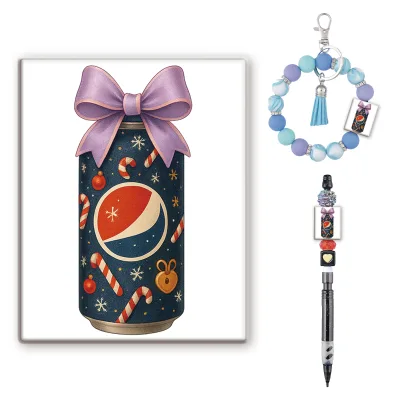 New Arrival Custom Printing PVC Focal Charms Soda Focal Beads for Pen Decoration Pepper Focal Beads