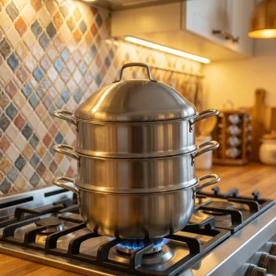 Modern Stainless Steel Soup & Stock Pot with Double Handles and Glass Cover Eco-Friendly Kitchen Cookware Set