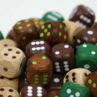 Factory Wholesale 10mm Green Brown Wooden Dice bar Ktv Game Mini Dice