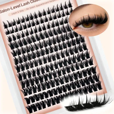 Wispy Cluster Lash Extensions Anime Spiky Manga D for 10-12mm for Synthetic Hair Handmade 12 Rows Reusable DIY False Eyelash