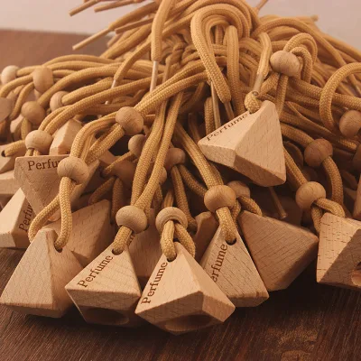 Wooden Perfume Bottle Cap Triangular Diffuser Cap Essential Oils Beechwood Car Air Freshener American Style China