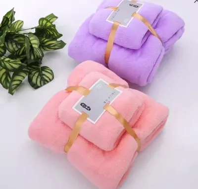2pcs/set Premium Bath Towel Set Microfiber Coral Velvet Highly Absorbent and Quick-Dry for Multipurpose Bathroom Use