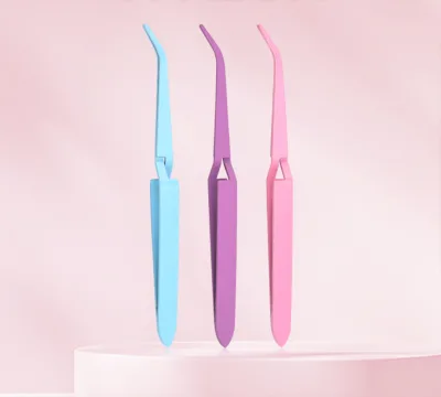 C Curve Pinching Clips Pink Nail Shaping Cross Tweezers Picking Rhinestones Manicure Art Tool