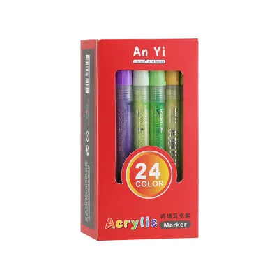 Kids Education DIY Painting Tools Set, Permanent Waterproof Fine Tip Acrylic Paint Marker Pen Rock Stone Paint Kit