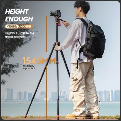 Professional Camera Tripod With Fluid Head Heavy Duty Camera Stand Adjustable Folding Hydraulic Pan-tilt Camera Tripod