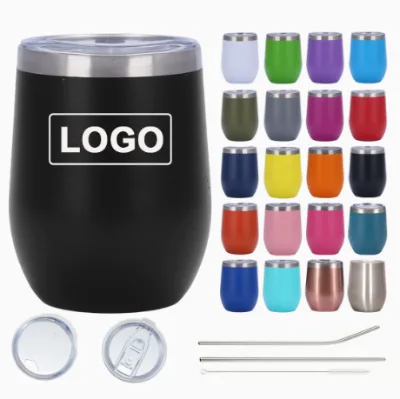Custom Logo Double-Walled Stainless Steel Egg Tumbler with Lid Stainless Steel Coffee Bottles