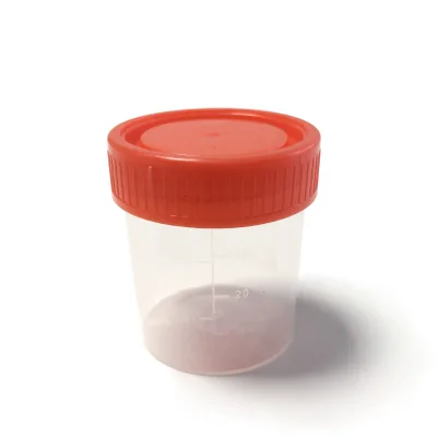 Medical Plastic 60ml 120ml Sterile clear Disposable pp Urine Containers With Red Cap