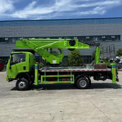 New Diesel 33-meter Telescopic Small-Arm Aerial Work Platform with Export-Oriented Design Isuzu Brand