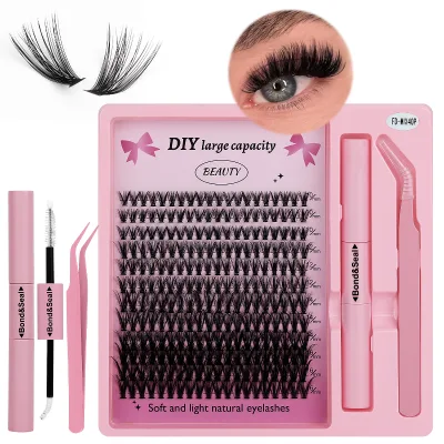 DIY Eyelash Extension Individual Cluster Lashes Eyelashes Natural Look Clusters Eyelashes 40D 60D 80D Volume Lash Kit