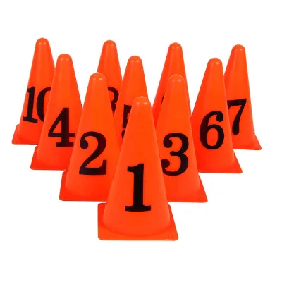 23CM Numbered Football Training Plastic Traffic Cones Flexible Sports Soccer Agility Cones