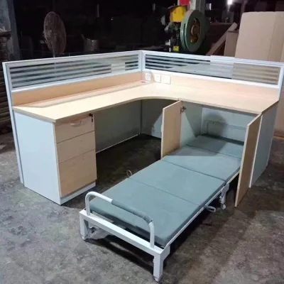 Foldable Nap Bed with Wheels in Home Portable Cot Office Partition Workstation