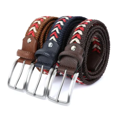 Custom 3.4cm Wax Rope Braided Belt with Alloy Pin Buckle Casual Style Multiple Length Options