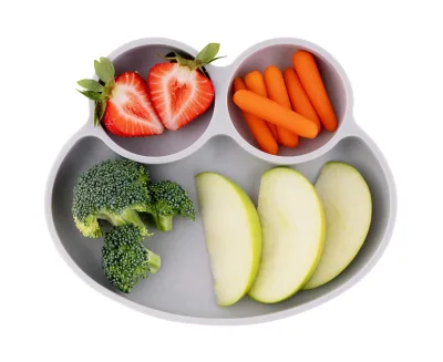 Promotion Kid 3 Compartment Plate Silicone Food Plate Divide Silicone Baby Plate