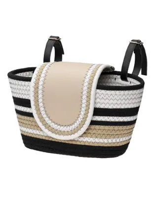 Handmade Front Woven Bicycle Basket Adult Bikes Rustic Detachable Handlebar Basket Girls Lid Adjustable Foldable Bike Basket