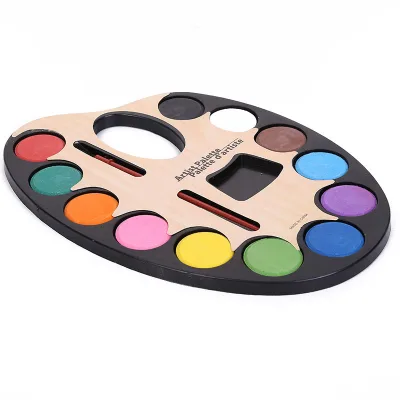 Sale Horseshoe Shaped Solid Powder Watercolor Paint Children's Hand Painted Solid Powder Watercolor Paint Printing logo