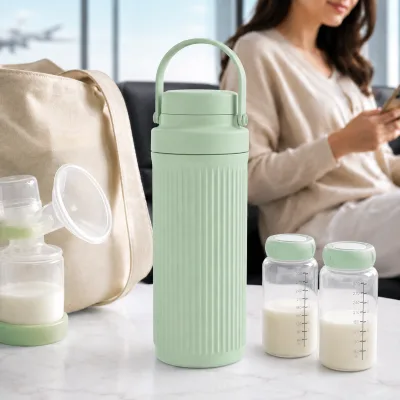 Portable Manual Print MilkChiller Breast Milk Cooler Bottle 360 Degree Long Lasting Cooling System for Travel Mom Outdoor Use