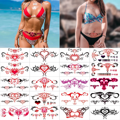 Sexy Lower Back Temporary Tattoos Sticker for Women Sexy Women Body Art Tattoo Sexy Belly Button Tattoo