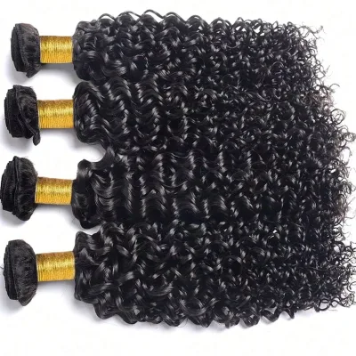 Kinky Curly Virgin Brazilian Wefted Human Hair Extensions 30 Inch Jerry Curl Wave Style 3 Bundles