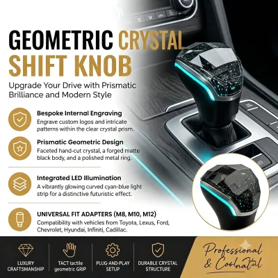 Durable Material PMMA Crystal Gear Knob Temperature Neutral Year-Round Use Universal Manual Car Shifter Head Fast Delivery