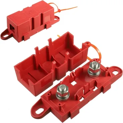 Red MEGA ANL Bolt-on Fuse Block (Flat Type) ABS Material for Car & Boat 80A-300A
