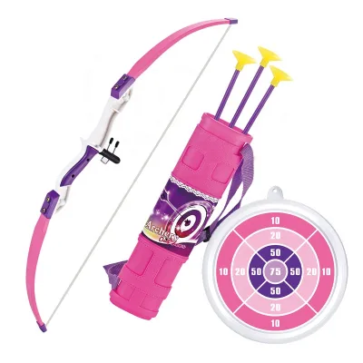 Best Selling Girl Toy Shooting Target Game Pink Archery Toy Set 58Cm Can Custom Toy Children Bow and Arrow