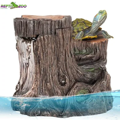 REPTIZOO 45GPH Flow Adjustable Turtle Filter Aquarium Filter with Basking Platform Multi-Layer Filtration for up to 10 Gallon