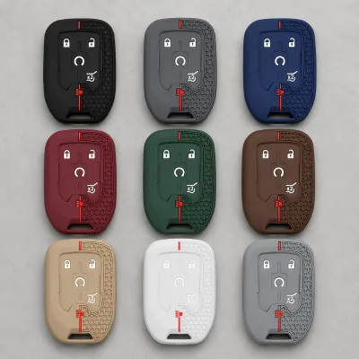 Honeycomb Silicone Key Fob Cover for Chevrolet Silverado 1500 2500 3500 HD Tahoe Suburban Accessoire Voiture OEM Wholesale