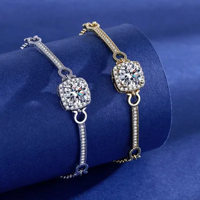 Personality Sparkling Cubic Zircon Tennis Chain Bangle Copper Magnetic Zircon Charm Braided Bracelet With Stones Women