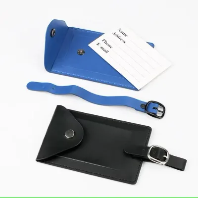 Personalized Luggage Travel Tags PU Leather Full Privacy Protection Customizable Luggage Tag for Suitcase