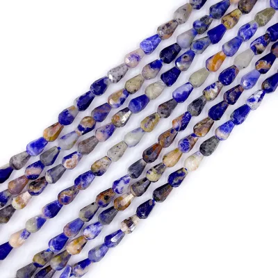 Blue Apatite 3x6mm Faceted Teardrop Sodalite Loose Beads Natural Stone Beads for Jewelry Making
