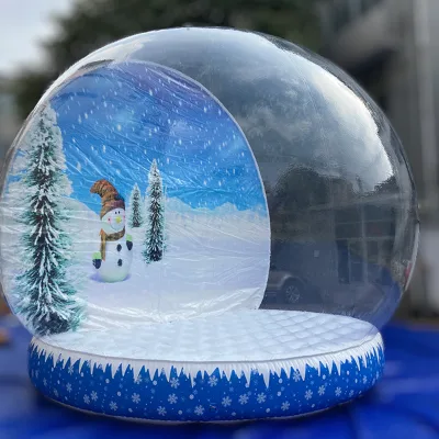 Inflatable Snow GlobeCustom Outdoor Led Light Snow Globe Christmas Photo Insert Decorations Party Event Inflatable Snow Ball