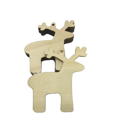 Laser Cut Out Christmas Wooden Deer Decoration Wooden Christmas Crafts