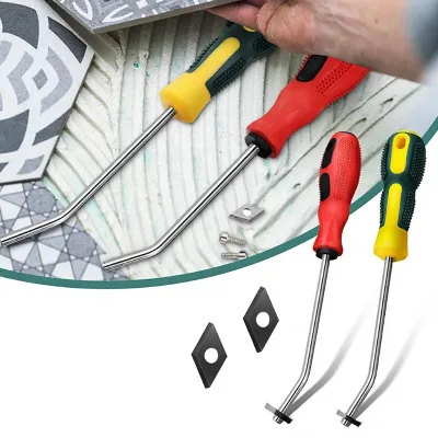 4 Pieces Tungsten Steel Tile Grouting & Caulking Removal Tool with Scraper and Cleaning Brush Slot Cutter From China