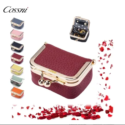 Custom Leather Mini Jewelry Box Travel Jewelry Case Organizer Vintage Coin Purse for Women