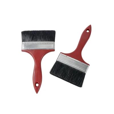 Durable Red Plastic Handle Paint Brush Black Synthetic Hair Brush for Home Wall Furniture Varnish Painting