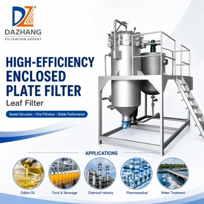 DZ Energy Efficient Closed Leaf Filter for Edible Oil Food Chemical Environmental Liquid Purification