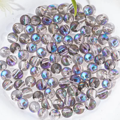 Wholesale Bulking Packing 5mm Phantom Violet Loose Crystal Glass Round Strands Beads for DIY Bracelet