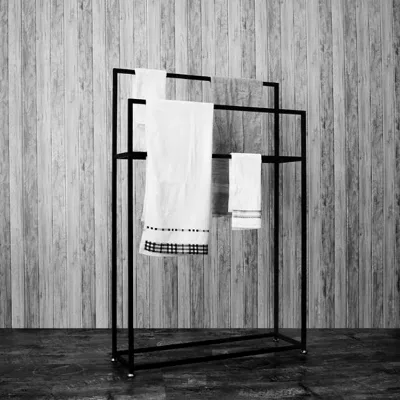 Factory Direct Sale Removable Standing Towel Rack 2 Tier 65 cm Tall Square Floor Standing Towel Dryer Rack