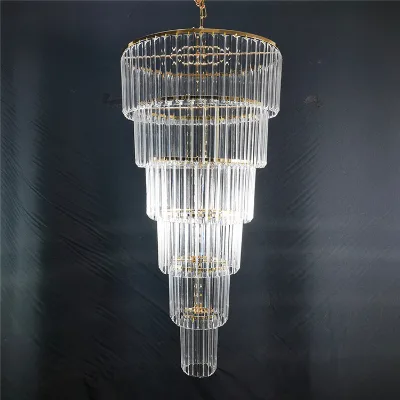 4/6 Layers Acrylic Ice Bar Chandelier Pendant Lights Ornaments for Wedding Hotel Hall Stage Top Ceiling Decoration