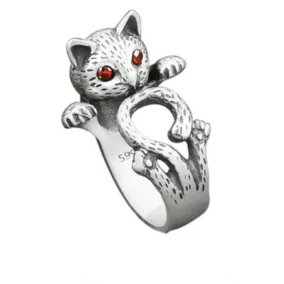 Red-eyed cute open-mouthed ring, retro animal adjustable style bestseller from foreign trade e-commerce source