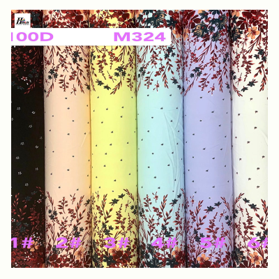 Beautiful Design Super Soft Print Fabric Polyester with Elastic Textile for Clothes in Keqiao