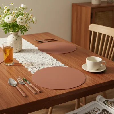 26x26cm Round Silicone Placemat Heat Resistant Non-Slip Food-Grade Table Mat for Kitchen Countertops