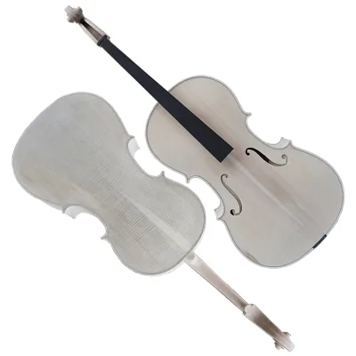 Musical Instrument No Painting Solid Unvarnished Cello with Ebony Fingerboard Made in China