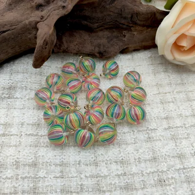 Hand Painted Sugar Ball Pendant Accessory Ladies Round Ball Earrings Pendant Accessory DIY Handmade Resin Jewelry Accessory