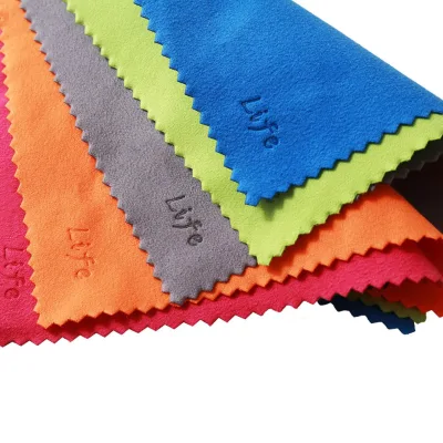 Custom Emboss logo 200gsm Suede Cloth Lint Free Microfiber 40x40cm Soft Suede Car Wash Towel