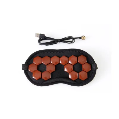 Tourmaline Heating Eye Mask with Facial Massager Function Relieves Eye Fatigue 220V/110V Compatible 9x20cm