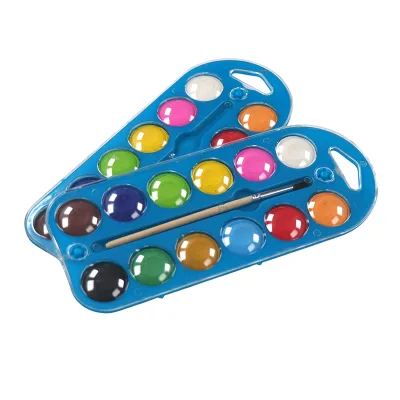 Solid Watercolor Cake 12 Colors in Stackable Box for Kids