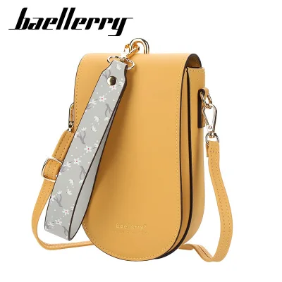 BAELLERRY Girl Women's Shoulder Bags Mini Leather Bags Straps Mobile Phone Big Card Holders Wallet Handbag Money Pockets Girls