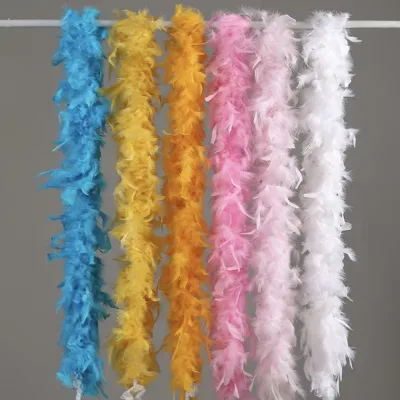 2-Meter 40g Eco-friendly Dyed Turkey Feather Boa-Festive Decor & Costume Accessory Sterilized Party Decoration